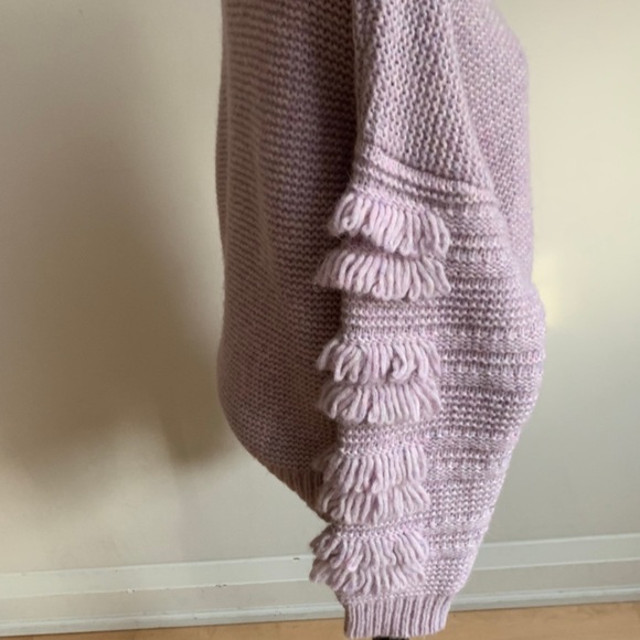 Madewell Fringe Sleeve Purple Sweater sz L - Picture 6 of 8